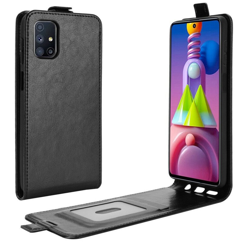 Skórzany Futerał do Samsung Galaxy M51 Etui Folio Pionowa Klapa Z Efektem Skóry